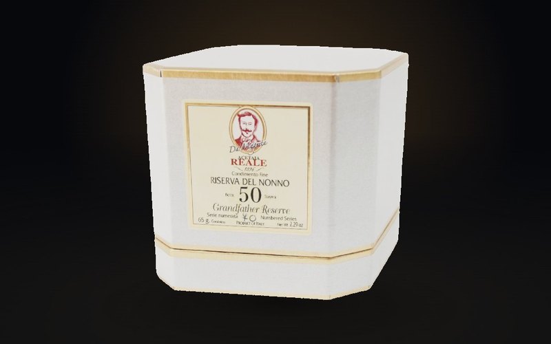 A balsamic box turning in the light